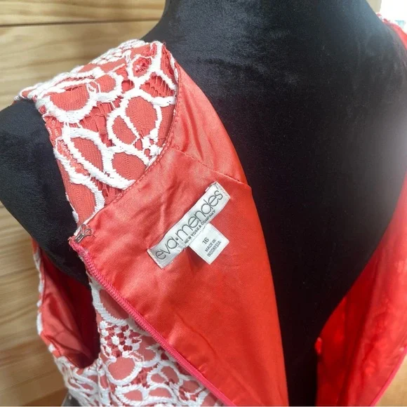NWT Eva Mendes New York & Co Sleeveless Dress Orange White Lace Plus 16 - Picture 6 of 6